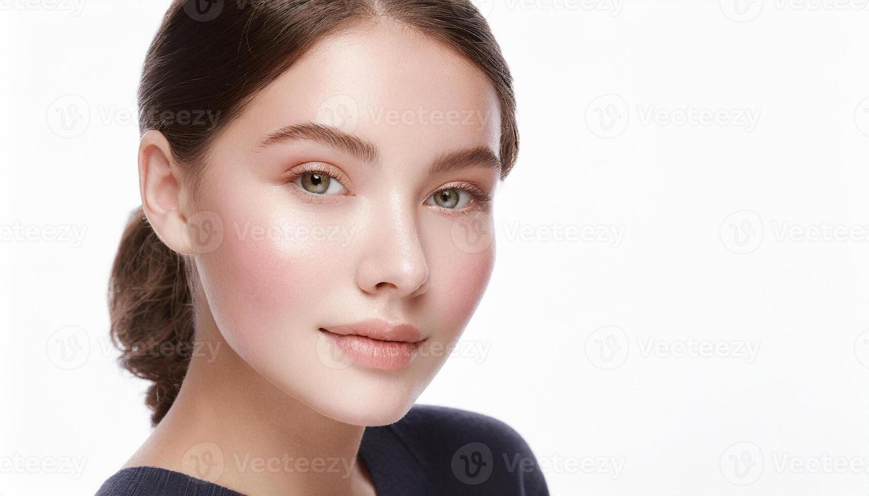 Portrait of young beautyful Asian girl, perfect skin, natural makeup, cosmetic advertisement, health skin concept photo