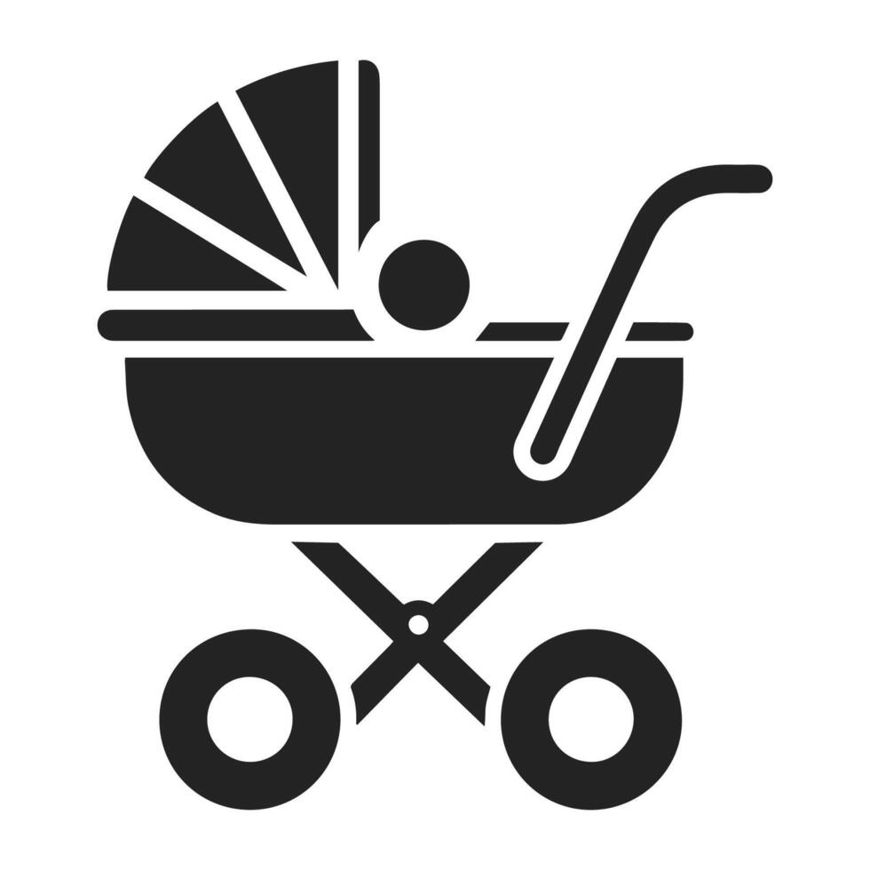 Stylish Black and White Pram Design vector