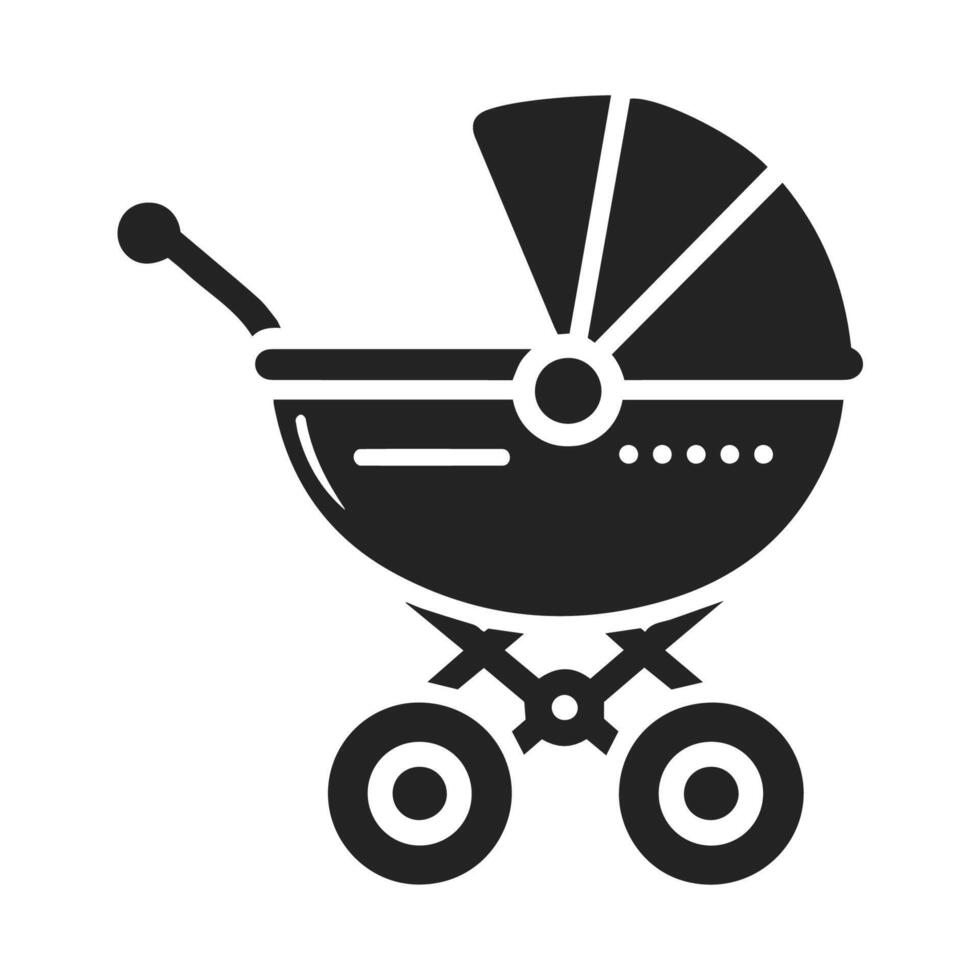 Basic Pram Outline in Flat Design vector