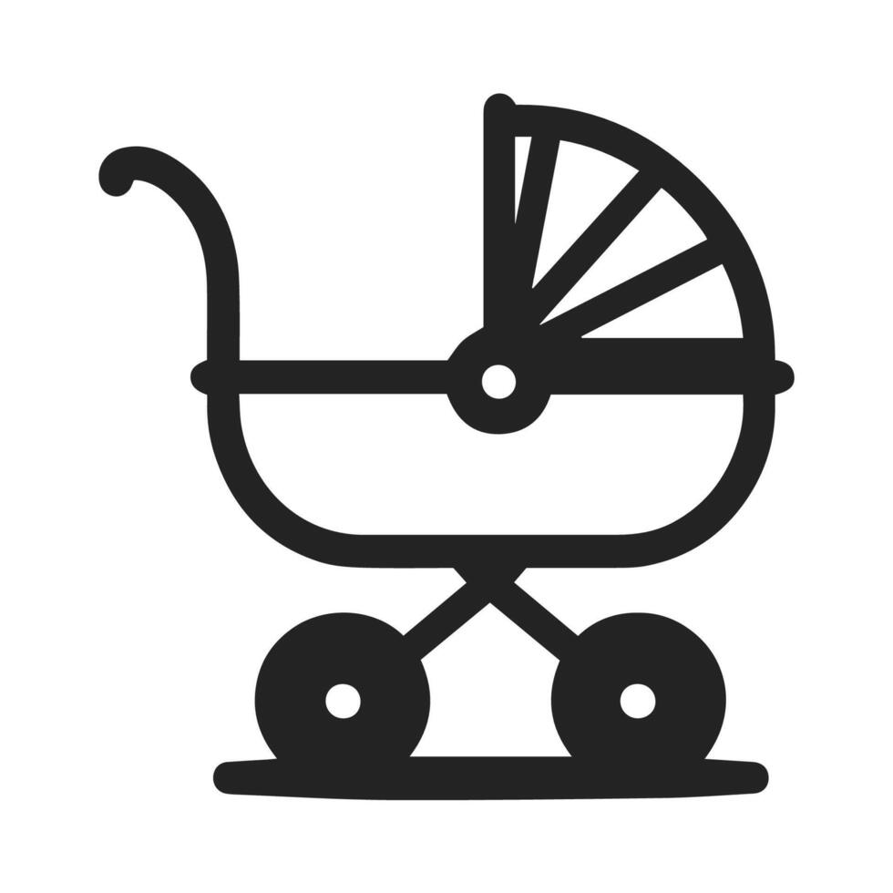 Refined Monochrome Pram Graphic Design vector