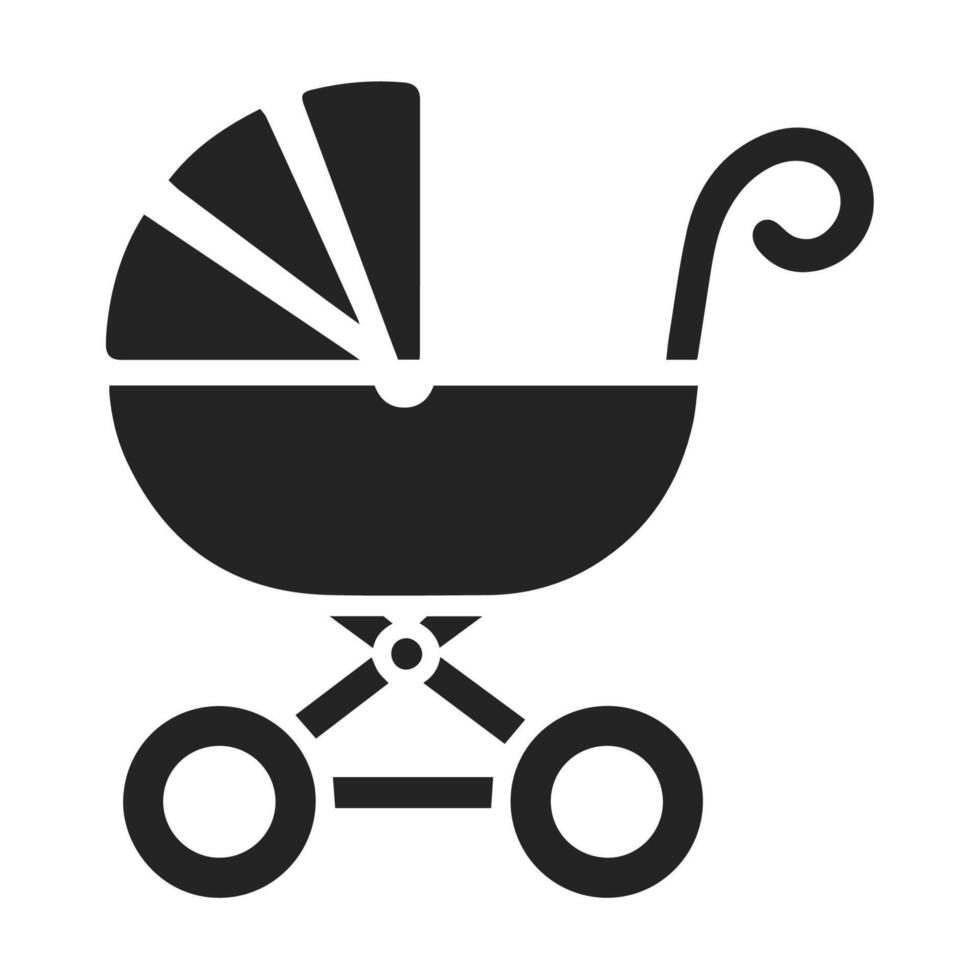 Clean and Contemporary Black and White Pram Graphic vector