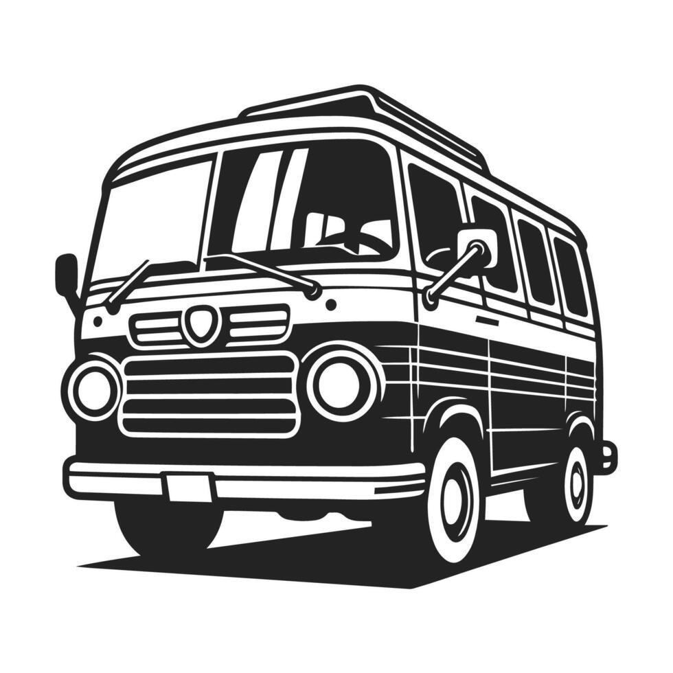 Illustration of Minibus vector