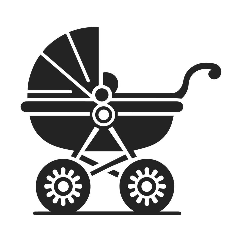 Essential Stroller Silhouette in Clean Art vector