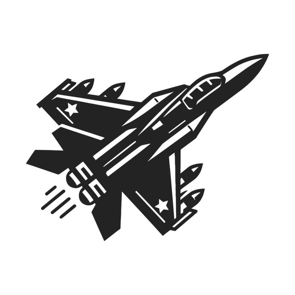 Fighter Jet Silhouette Illustration vector