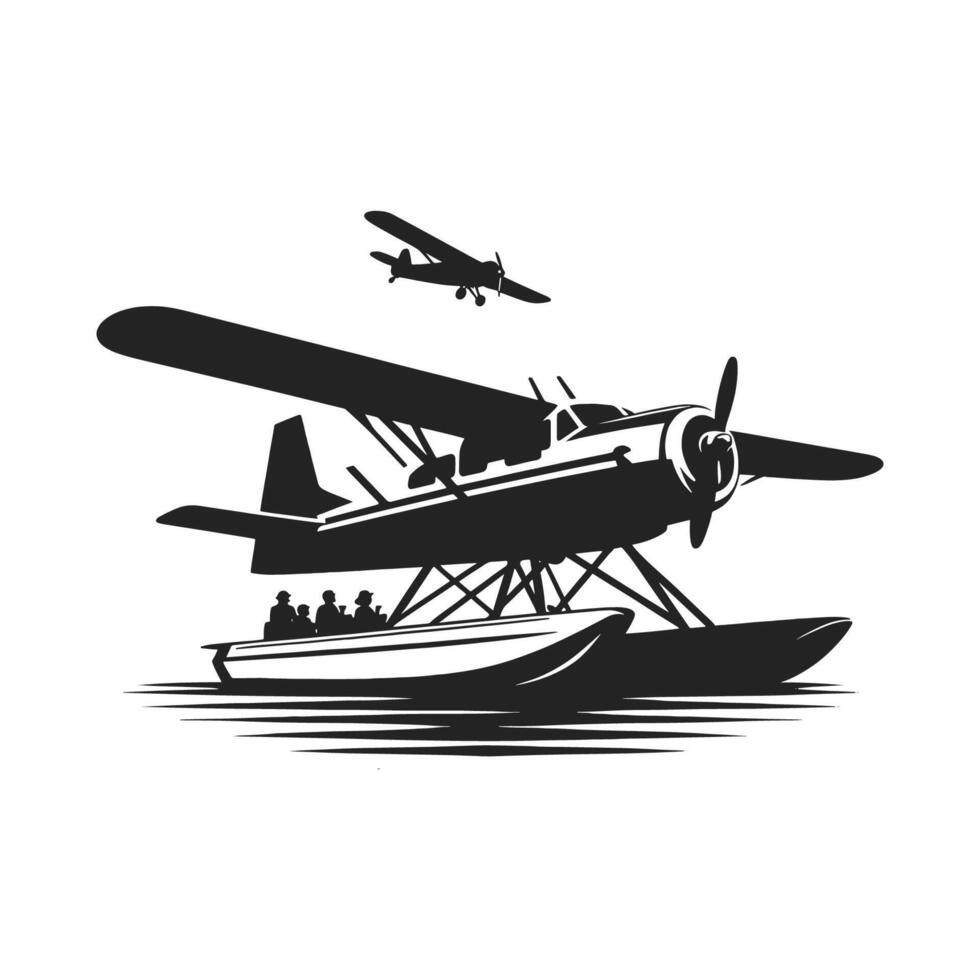Simple Aircraft Silhouette Clipart vector