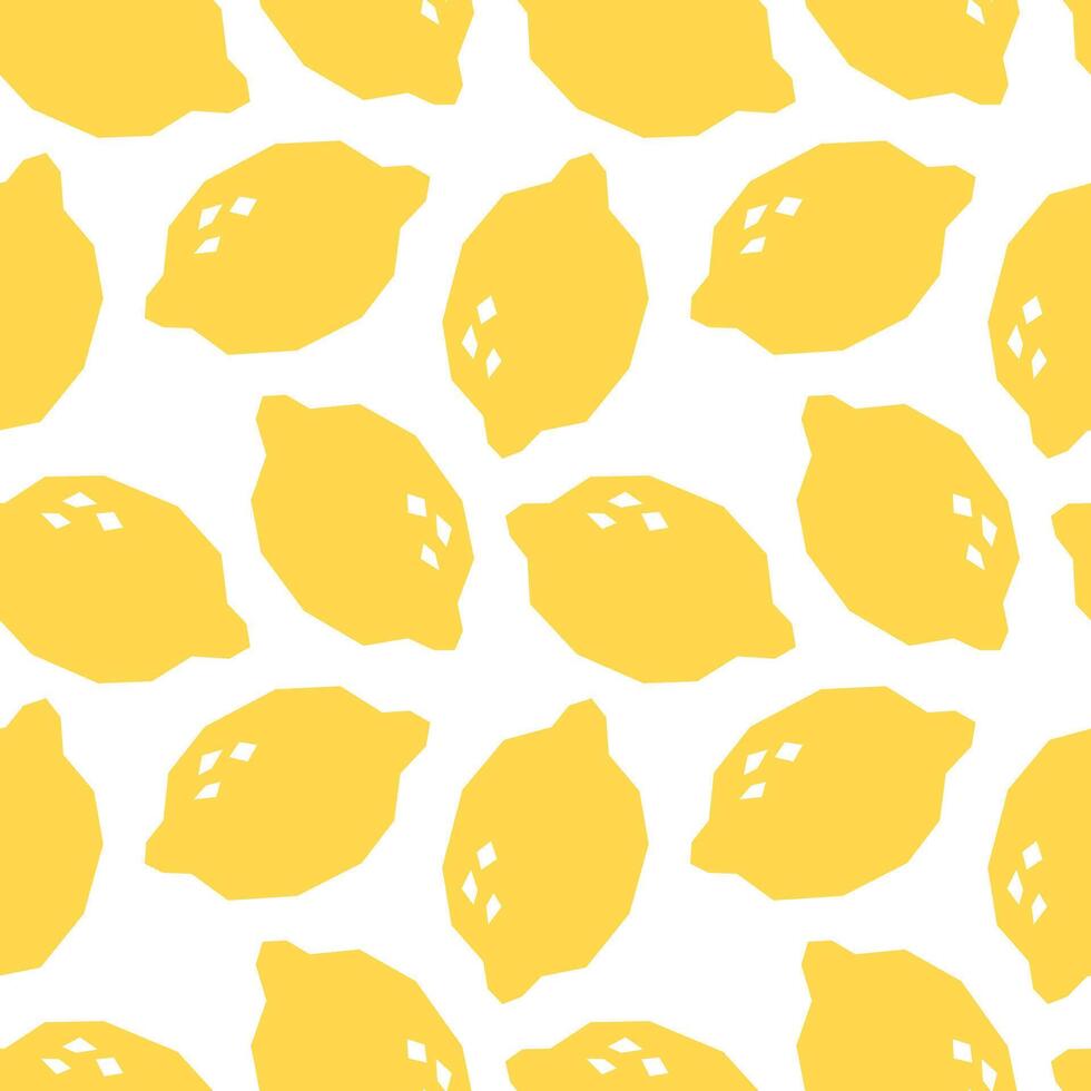Lemons cartoon seamless pattern isolated on white background. Lemons geometric print for fabric, paper, design. vector