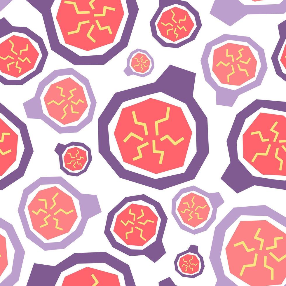 Figs cartoon seamless pattern. Tropical fruits background isolated on white. Figs slice geometric print for fabric, paper, design vector