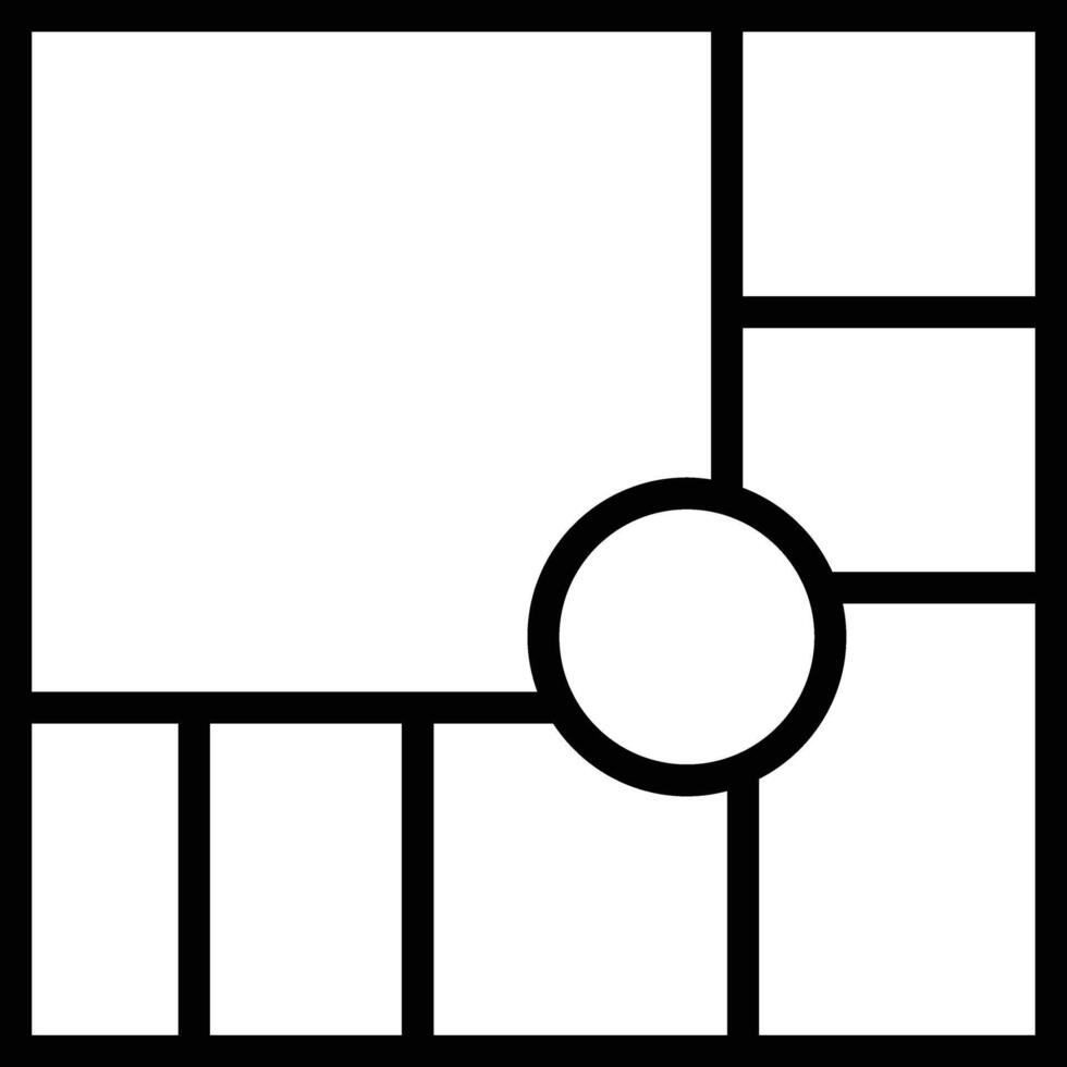 Mockup collage for photo or presentation compositions with template frame minimalist icon in line. Mood Board grid for apps or web. Photo album page isolated on vector