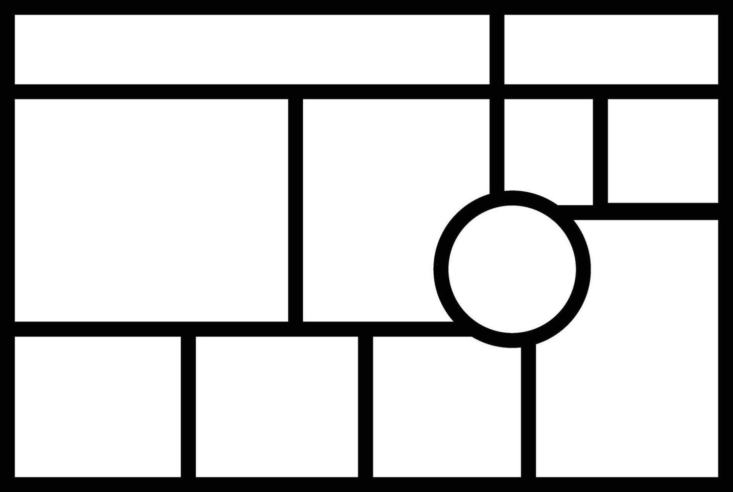 Mockup collage for photo or presentation compositions with template frame minimalist icon in line. Mood Board grid for apps or web. Photo album page isolated on vector