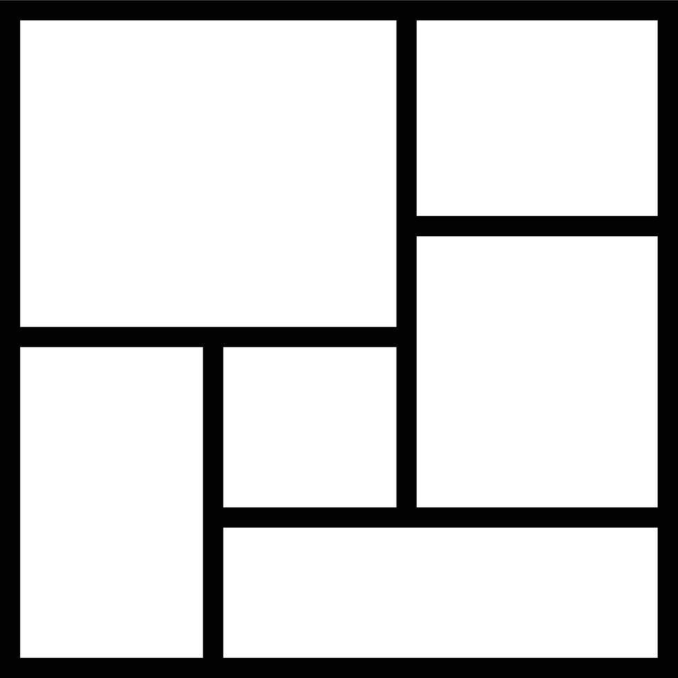 Mockup collage for photo or presentation compositions with template frame minimalist icon in line. Mood Board grid for apps or web. Photo album page isolated on vector