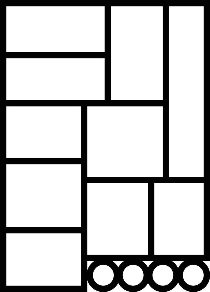 Mockup collage for photo or presentation compositions with template frame minimalist icon in line. Mood Board grid for apps or web. Photo album page isolated on vector