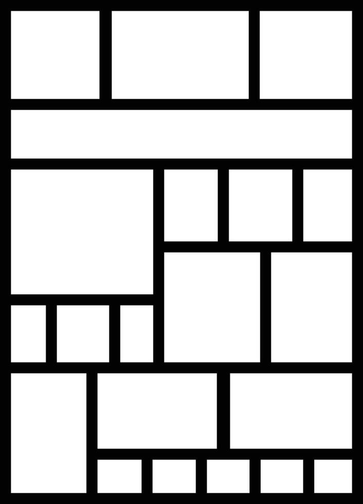 Mockup collage for photo or presentation compositions with template frame minimalist icon in line. Mood Board grid for apps or web. Photo album page isolated on vector