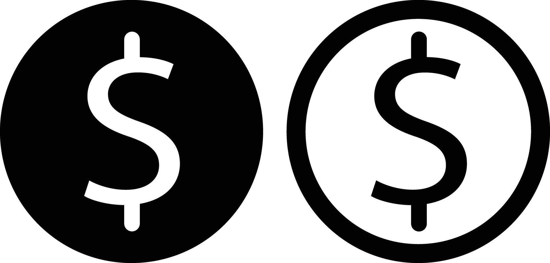 Doller currency icon in flat, line set. finance management for apps or web Financial Currency Exchange International Money Trade and Conversion Rate Symbol isolated on vector