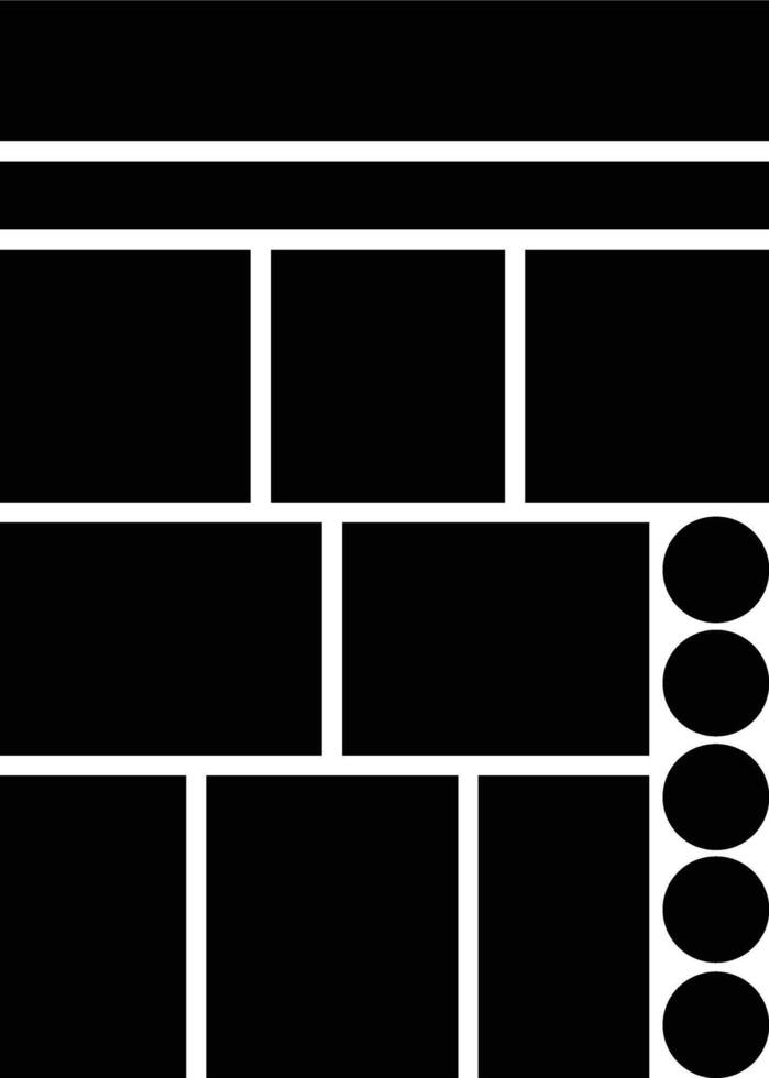 Mockup collage for photo or presentation compositions with template frame minimalist icon in flat. Mood Board grid for apps or web. Photo album page isolated on vector