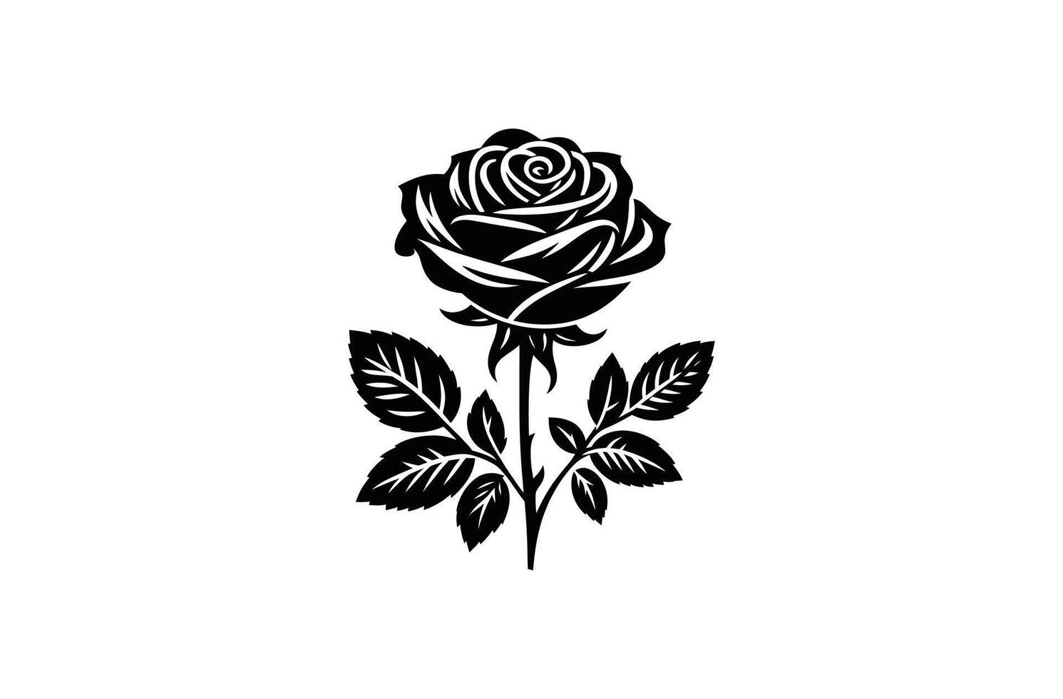 Rose silhouette Vectors art illustration