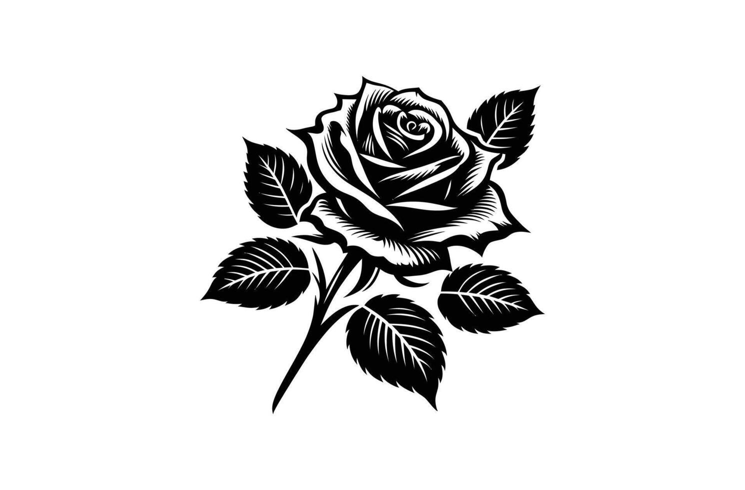Rose silhouette Vectors art illustration