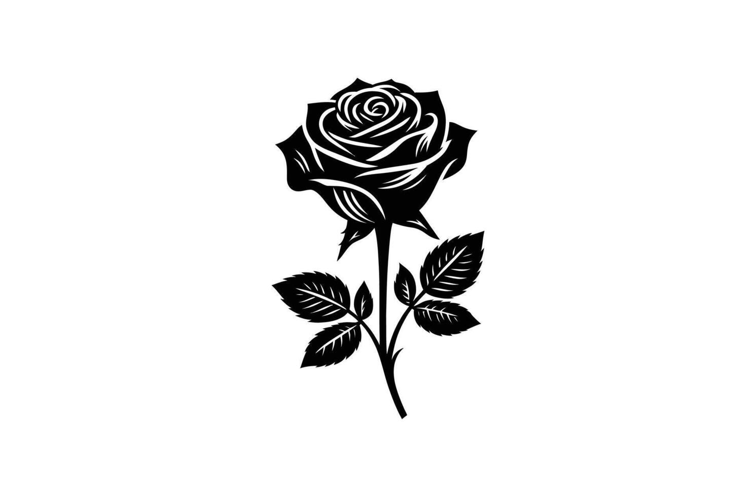 Rose silhouette Vectors art illustration
