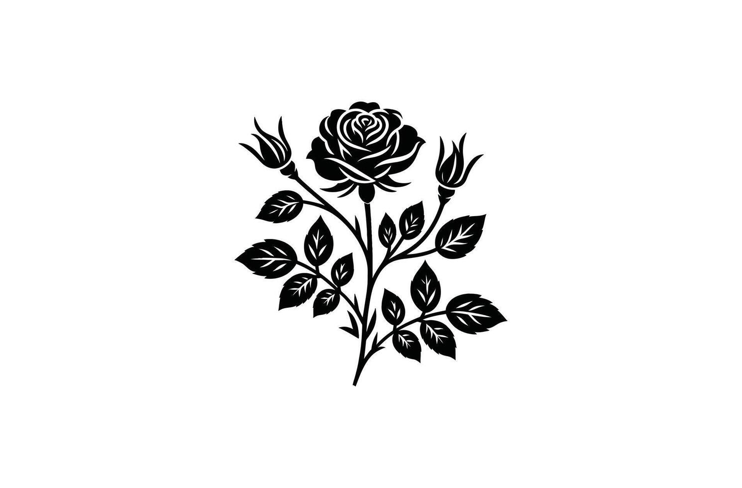 Rose silhouette Vectors art illustration
