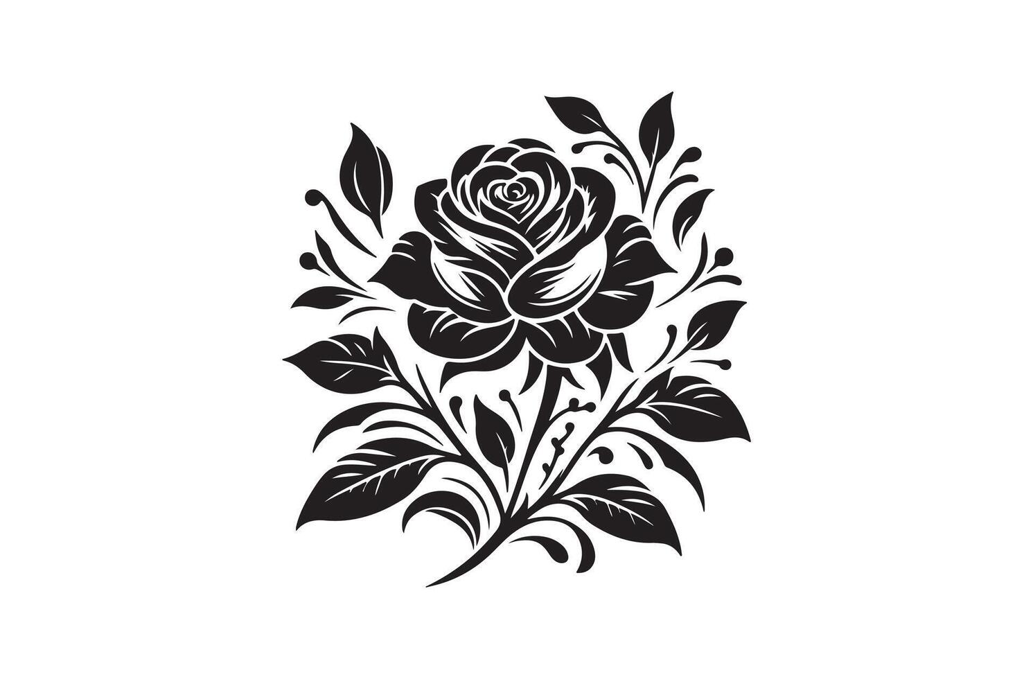 Rose silhouette Vectors art illustration