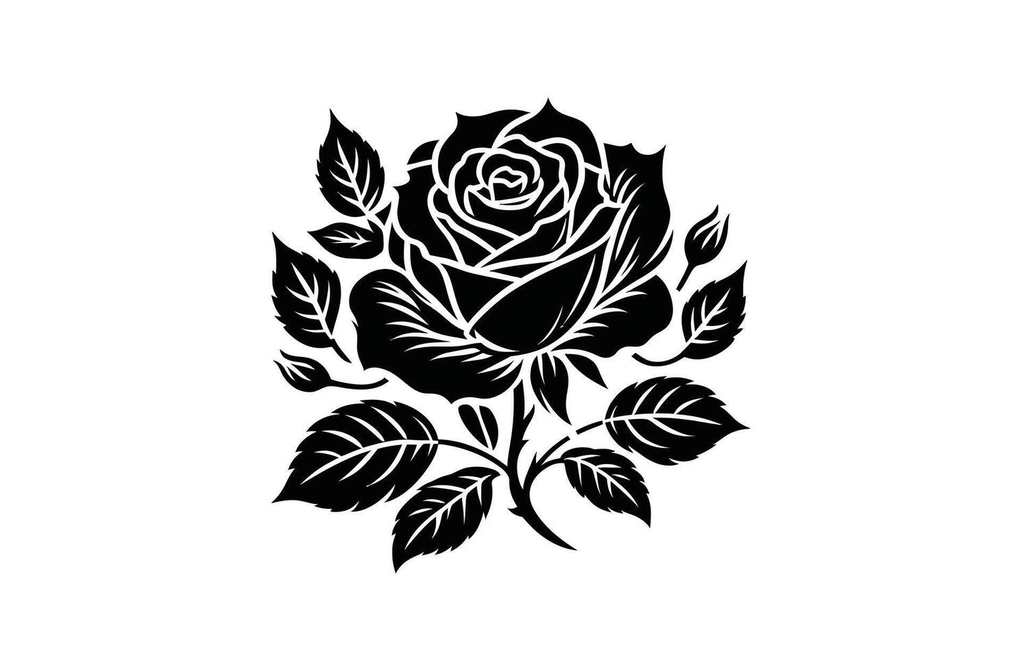 Rose silhouette Vectors art illustration