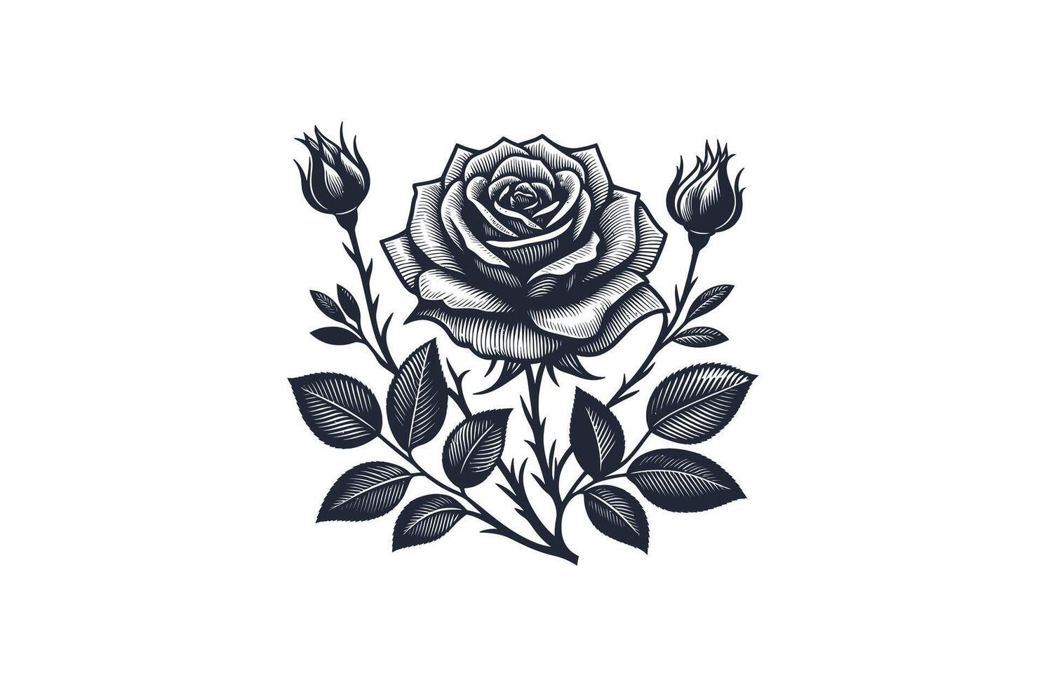 Rose silhouette Vectors art illustration
