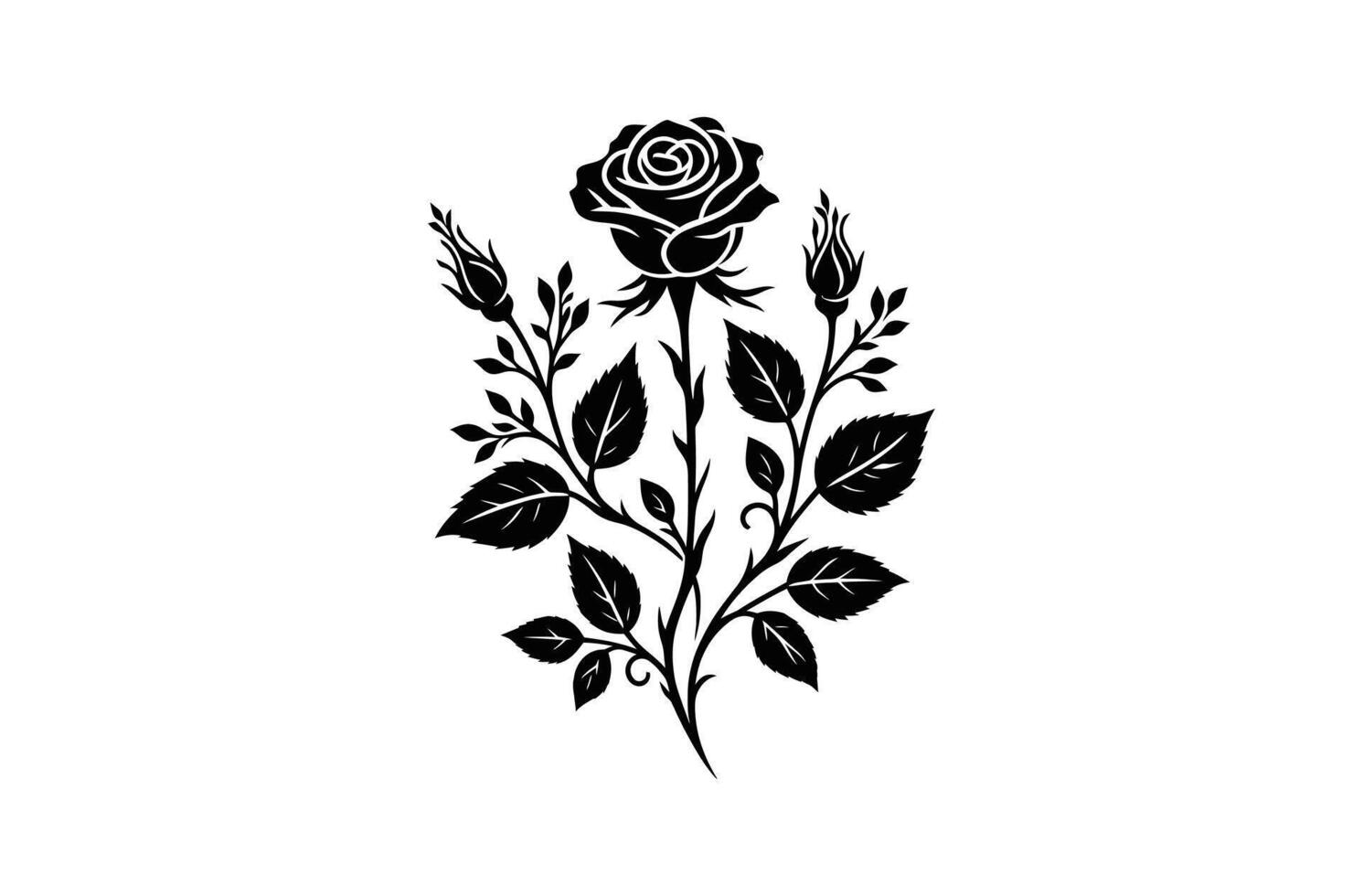 Rose silhouette Vectors art illustration
