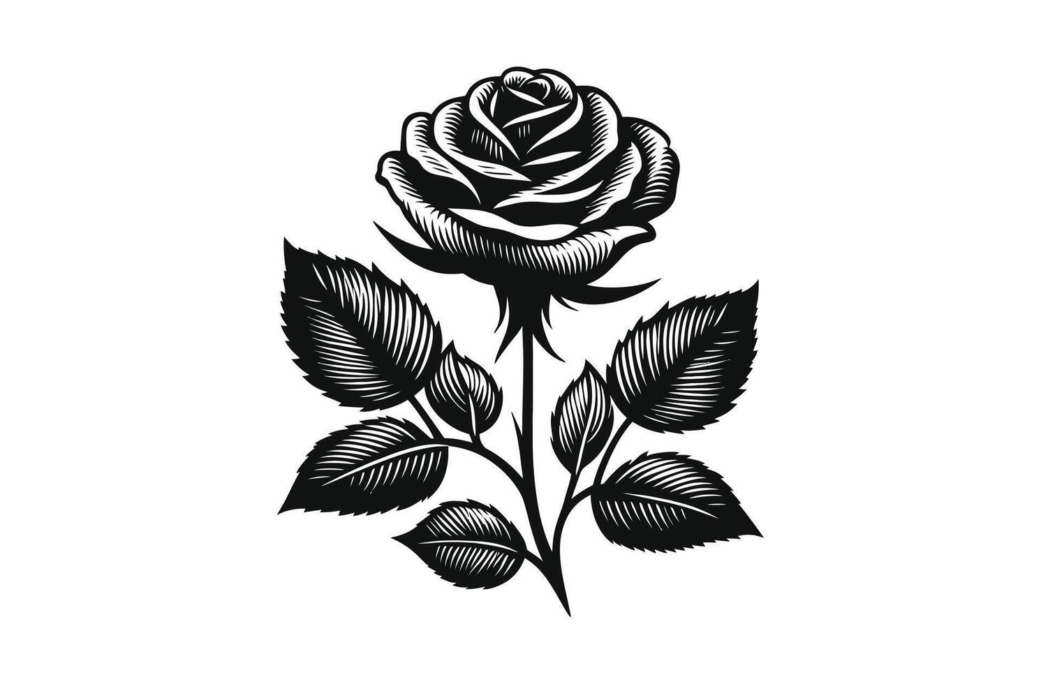 Rose silhouette Vectors art illustration