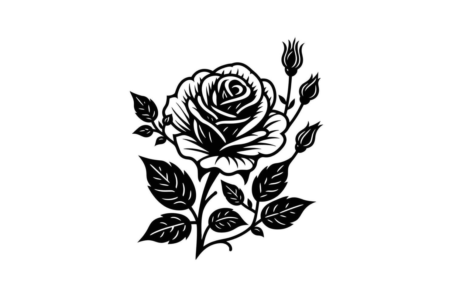 Rose silhouette Vectors art illustration