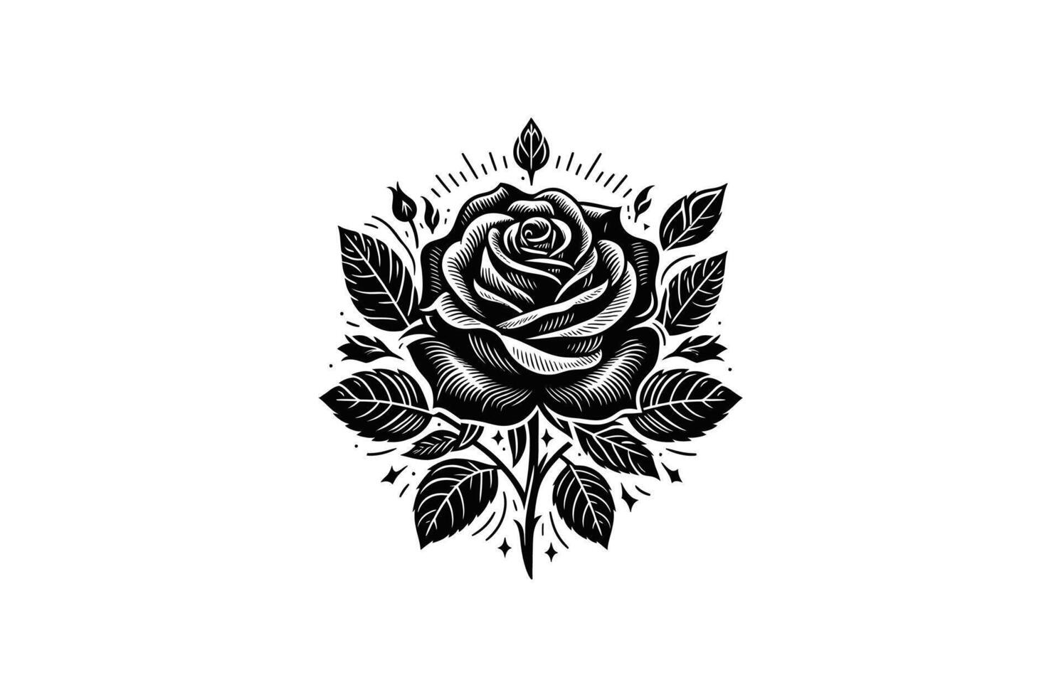 Rose silhouette Vectors art illustration