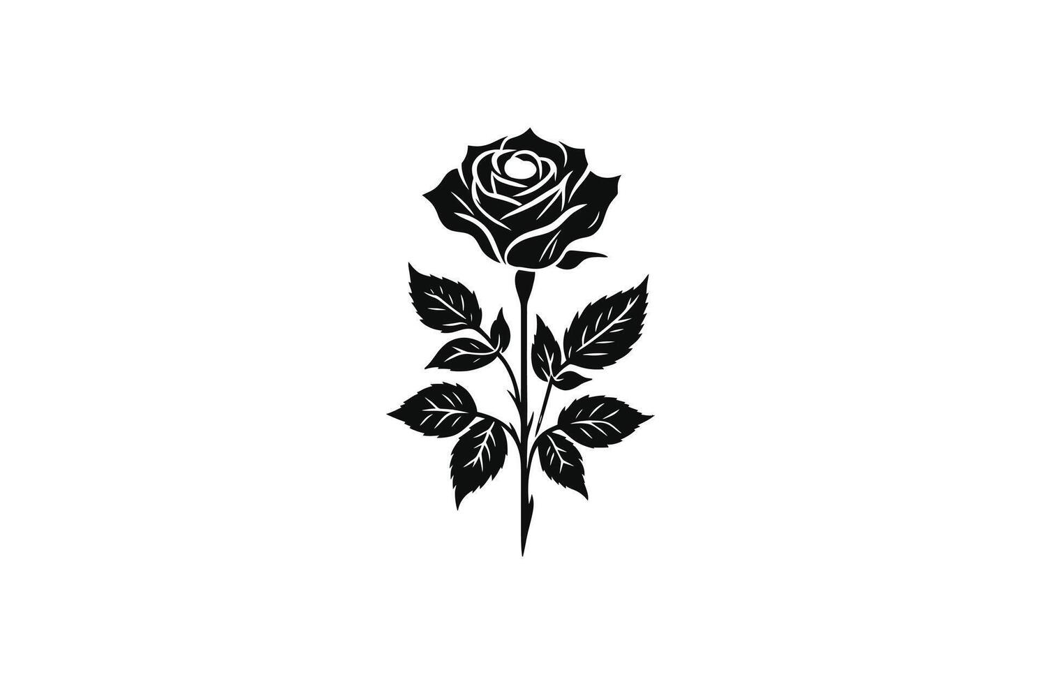 Rose silhouette Vectors art illustration