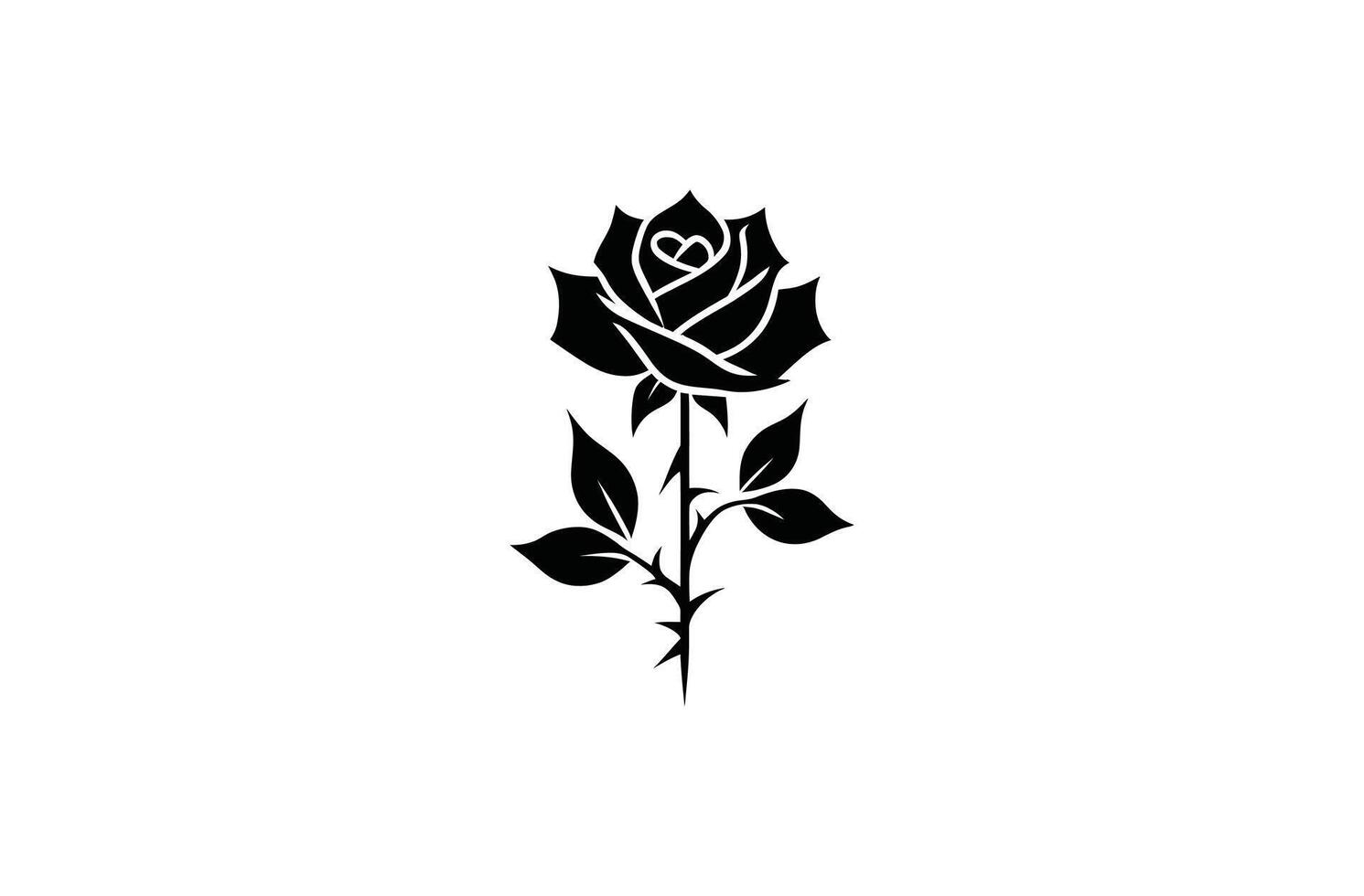 Rose silhouette Vectors art illustration