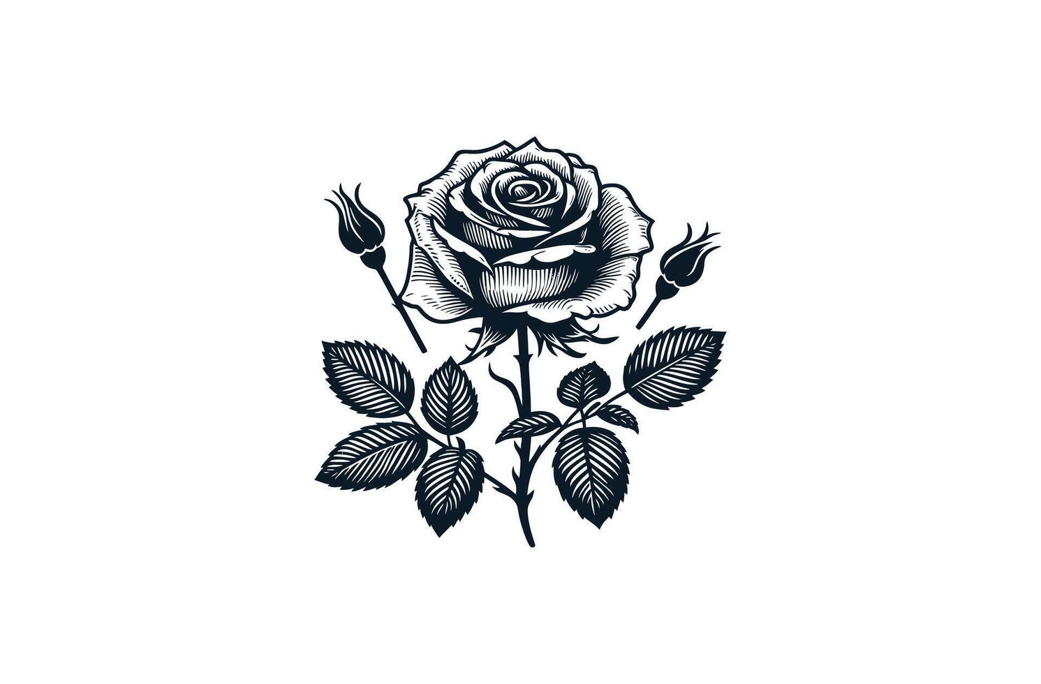 Rose silhouette Vectors art illustration