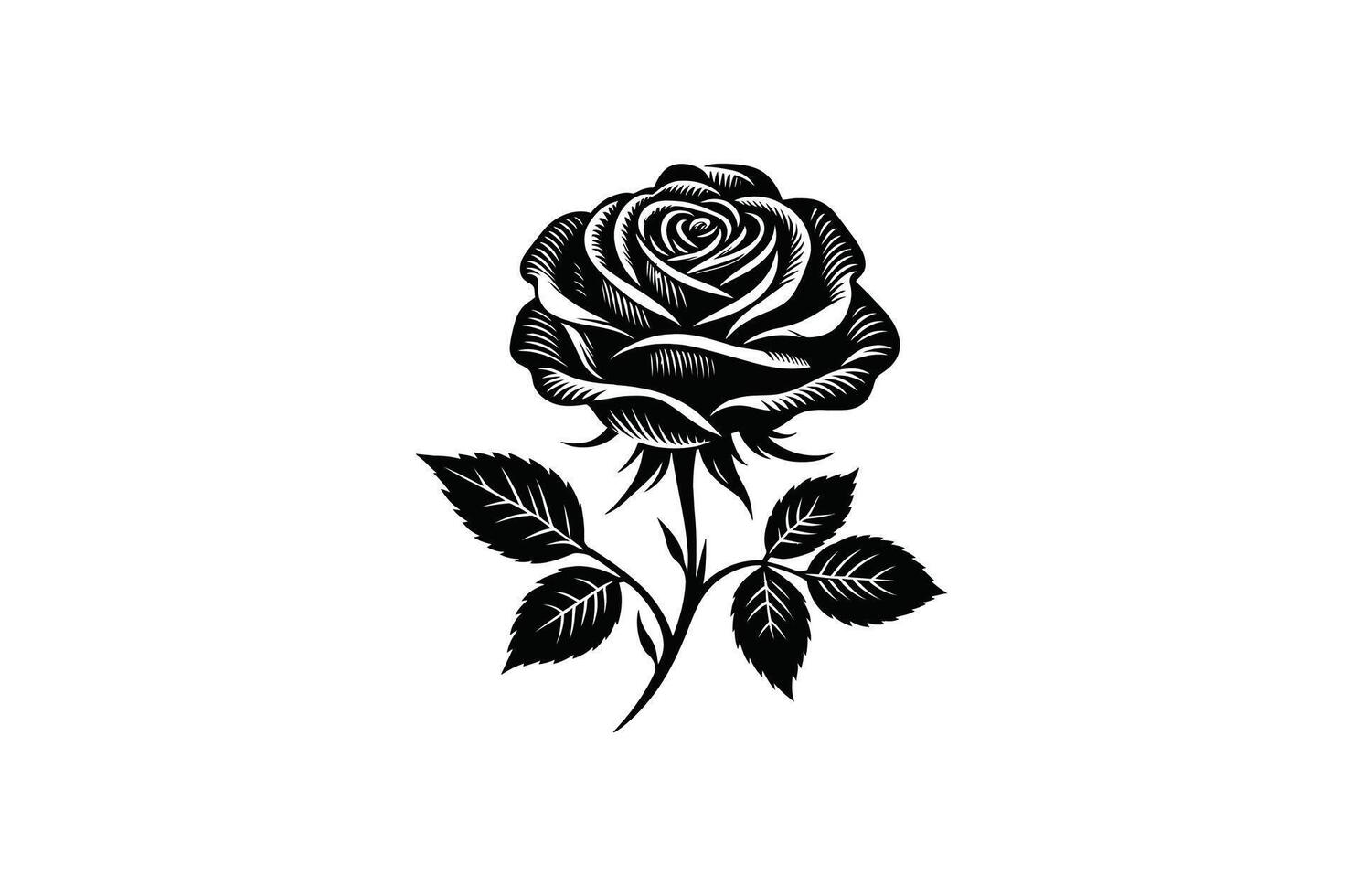 Rose silhouette Vectors art illustration