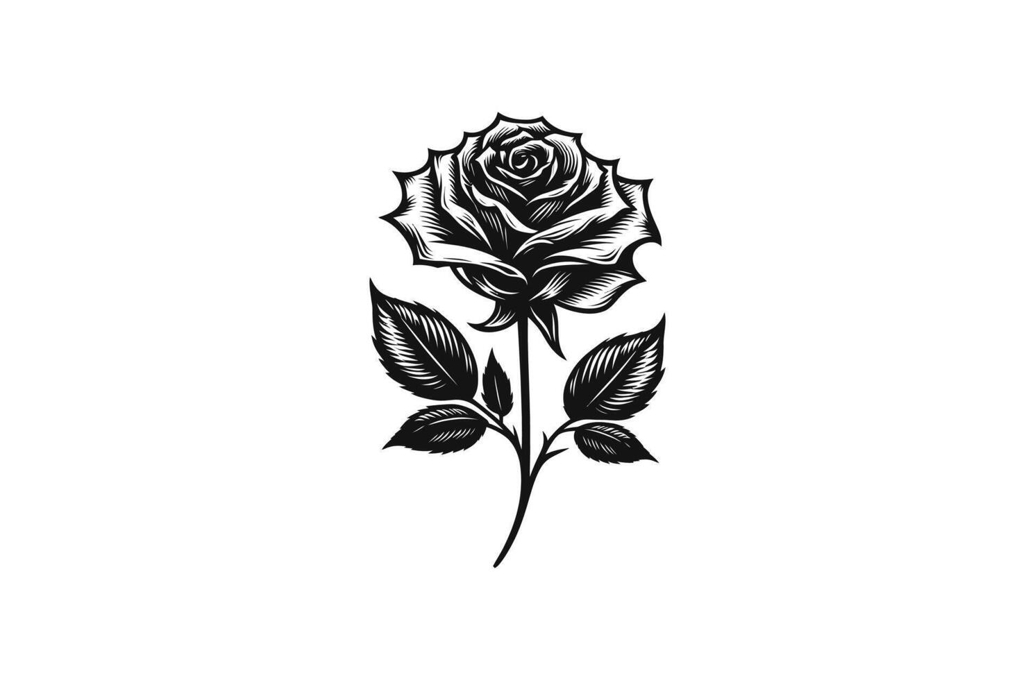 Rose silhouette Vectors art illustration