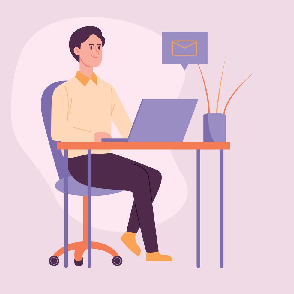business man working in office the partner concept vector