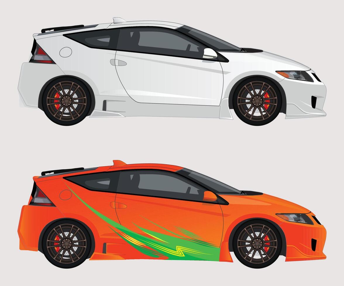 side view modern cars vector