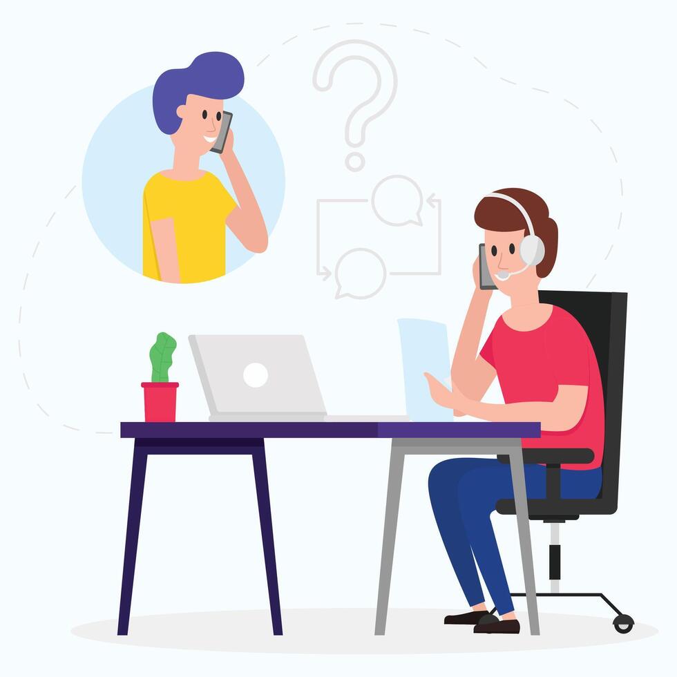flat call center concept background vector