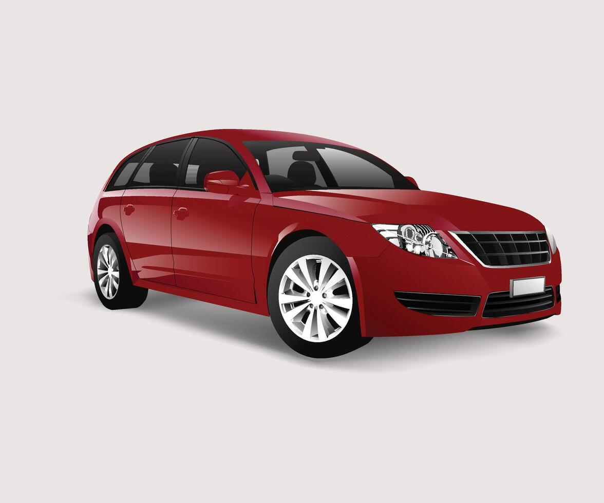 colorful hatchback car vector