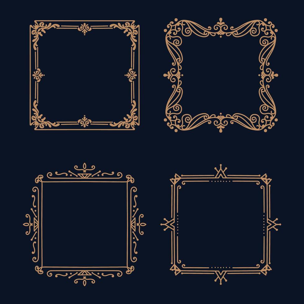 calligraphic border collection unique design vector