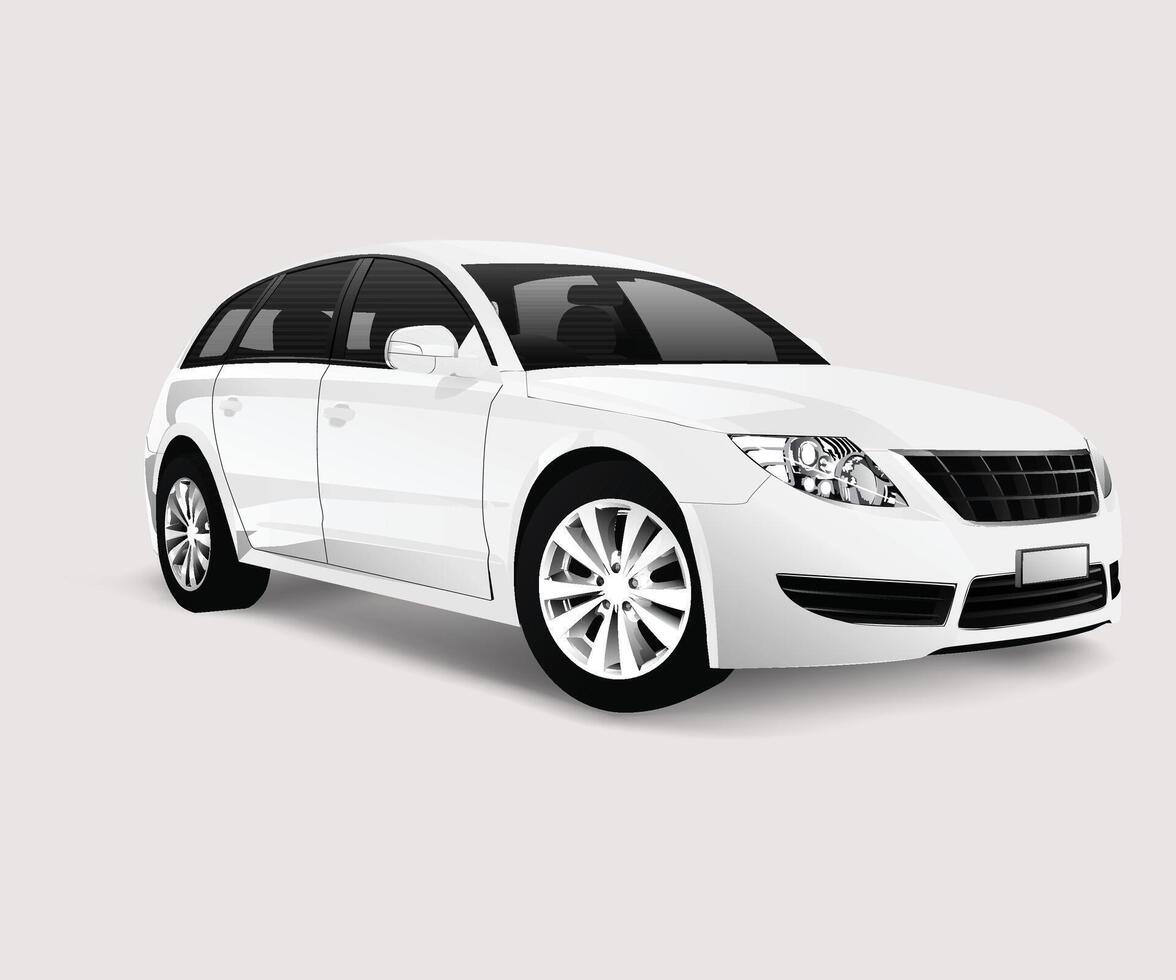 colorful hatchback car vector