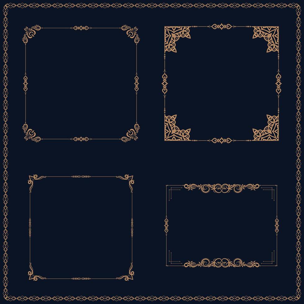 calligraphic border collection unique design vector