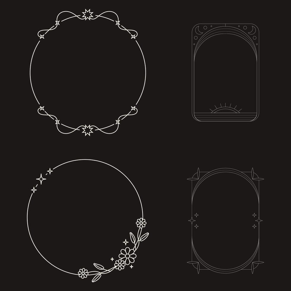 calligraphic border collection unique design vector