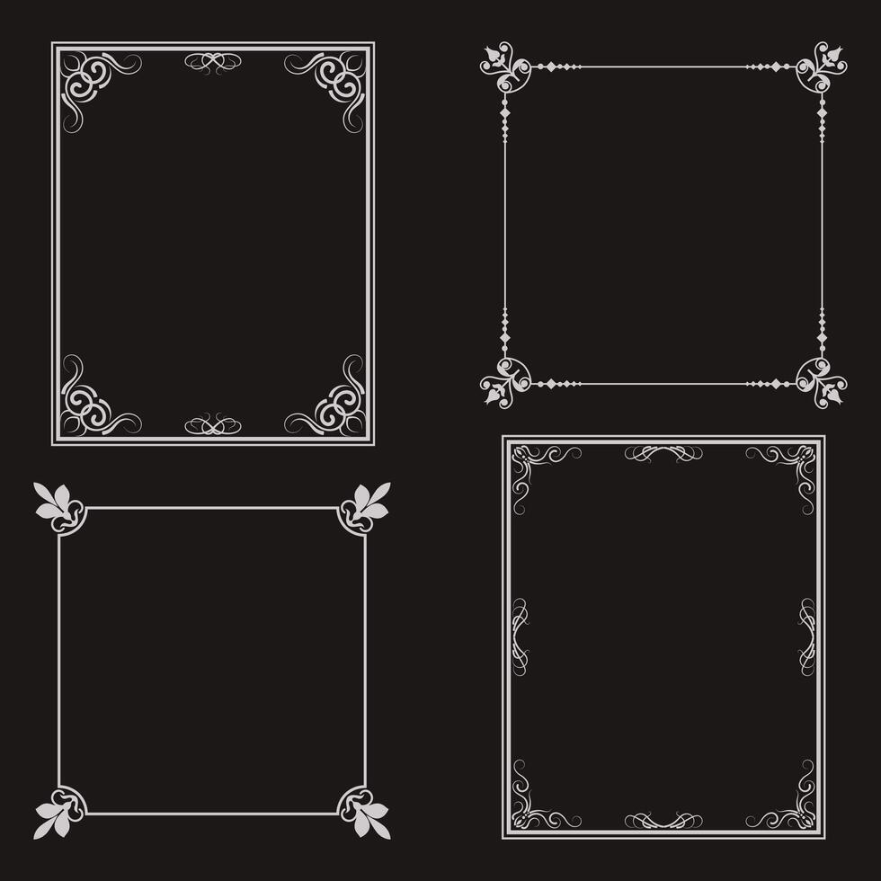 calligraphic border collection unique design vector