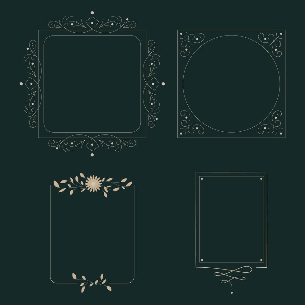 calligraphic border collection unique design vector