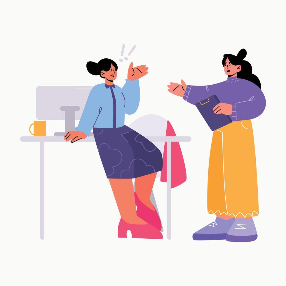 workplace office people conflict argue vector