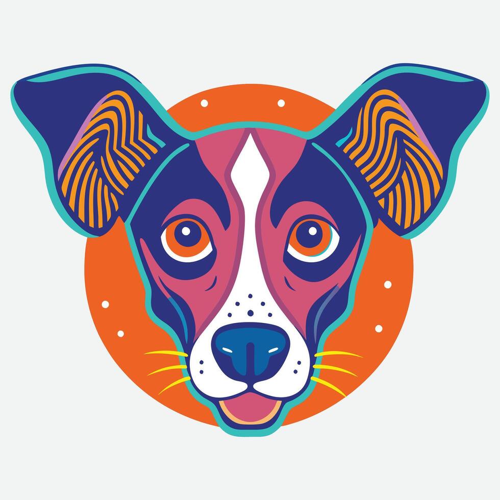 A colorful dog head vector