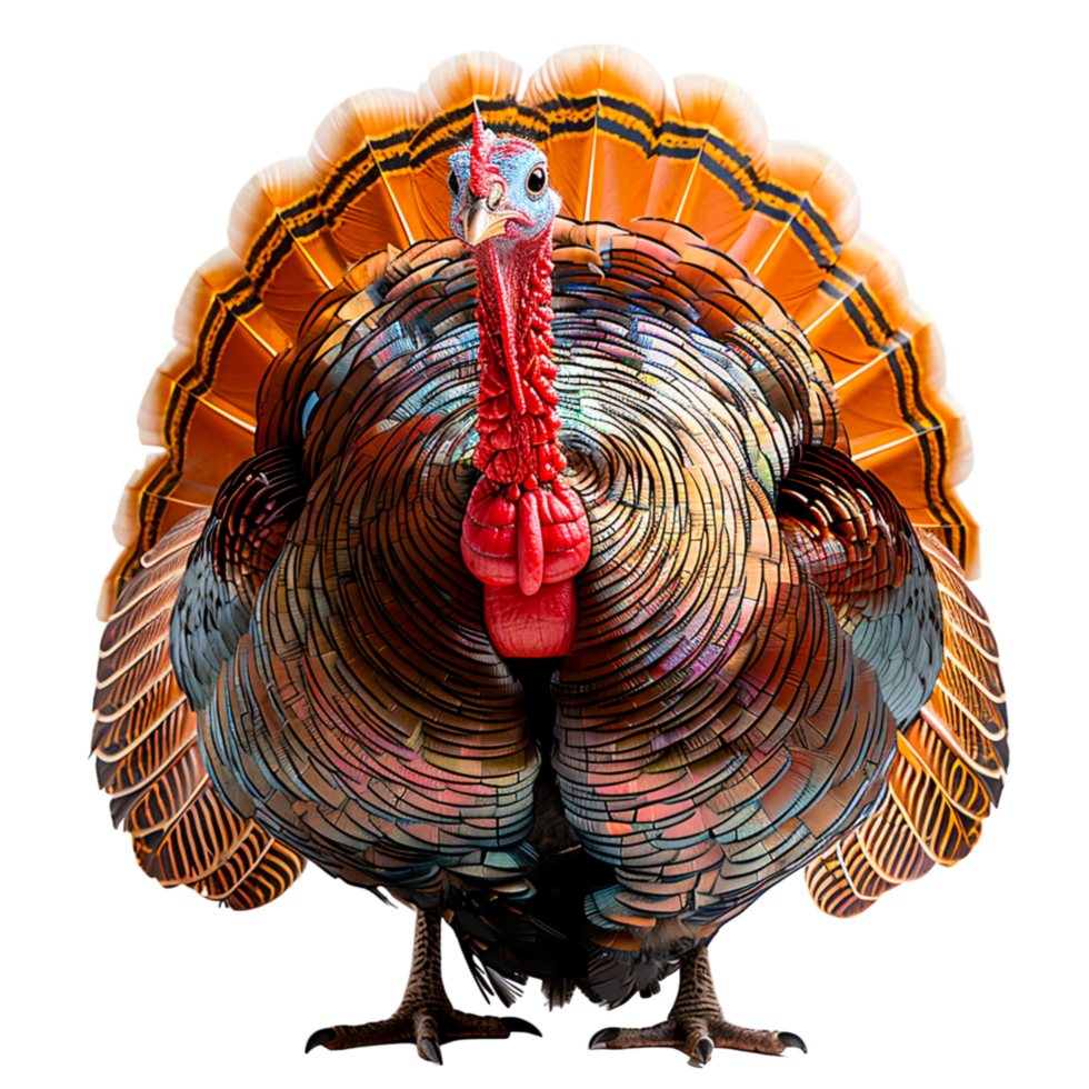 Majestic Turkey Displaying Intricate Feathers png