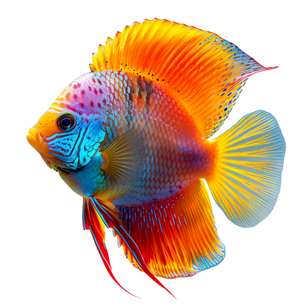 Colorful Discus Fish Swimming Gracefully png