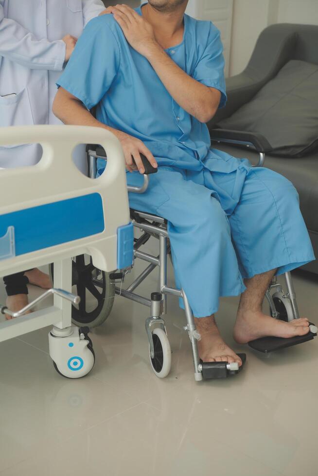 Female doctors who treat patients make an appointment to listen to the results after a physical examination and explain medical information and diagnose the disease. Medical concepts and good healt. photo