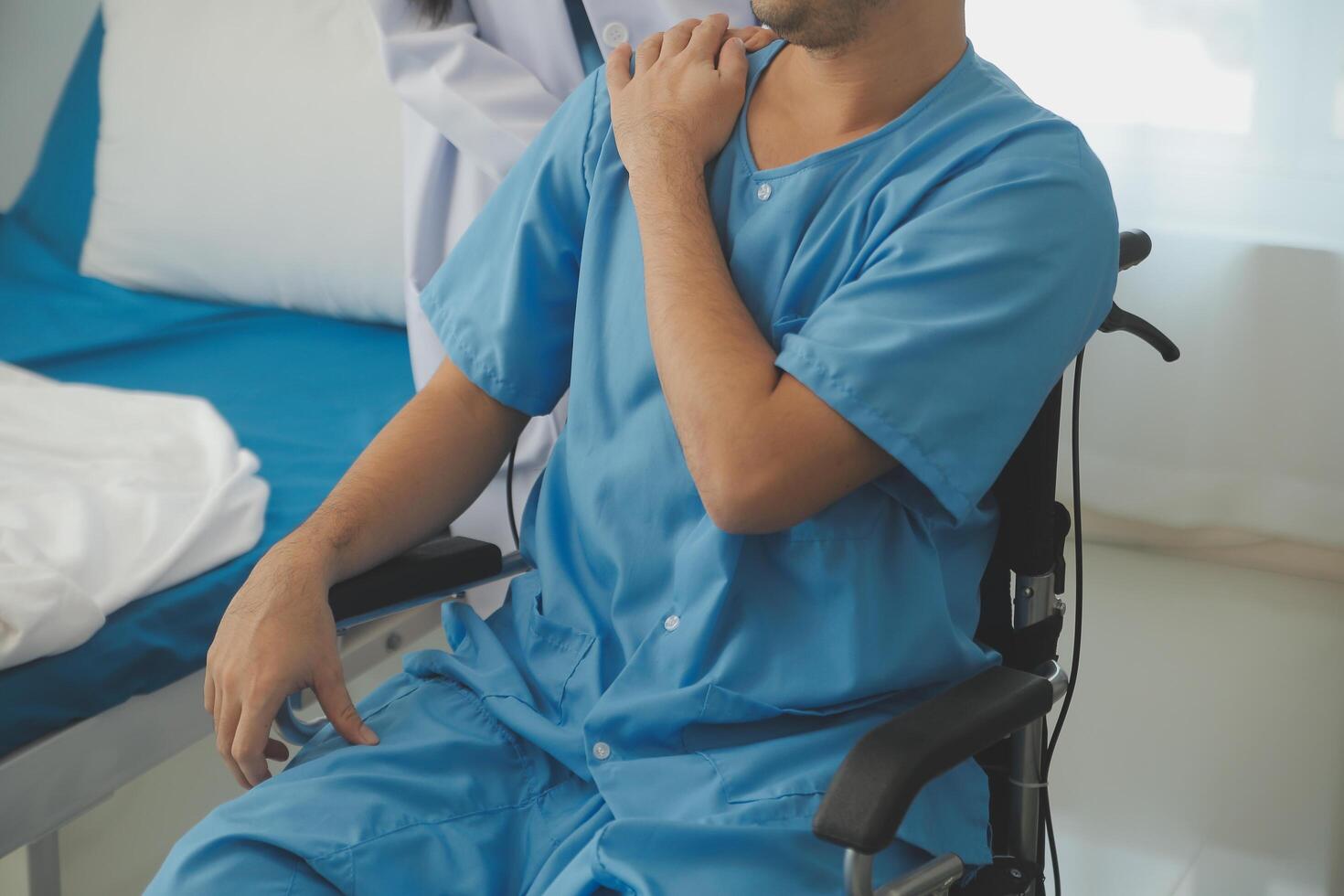 Female doctors who treat patients make an appointment to listen to the results after a physical examination and explain medical information and diagnose the disease. Medical concepts and good healt. photo